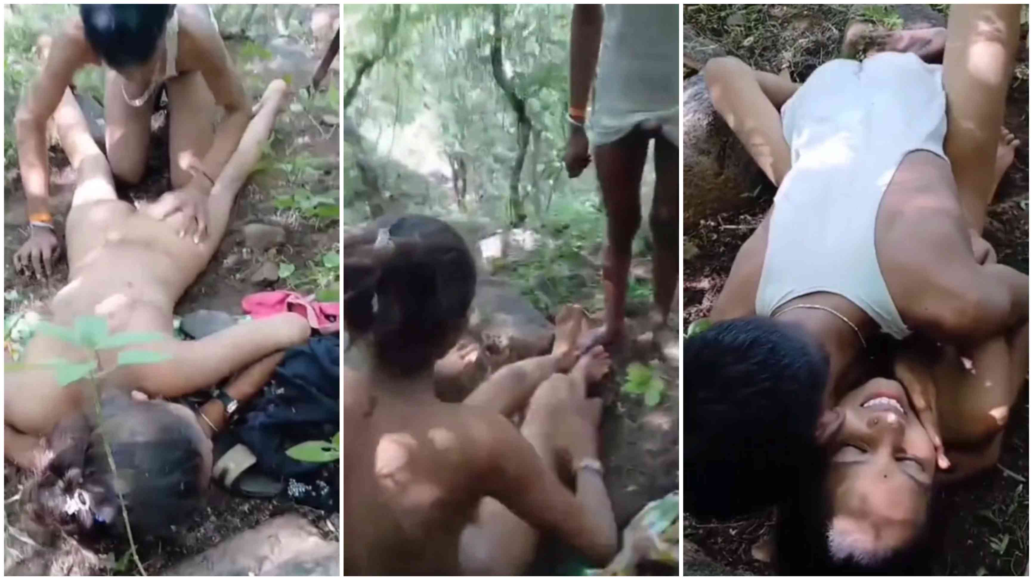 Desi Couple Fucking in Jungle Outdoor in Front of Friends